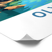 Olympic National Park Travel Print Poster (Ecke)