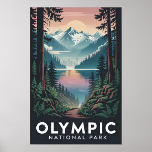 Olympic National Park Vintage Reiseplakat Poster