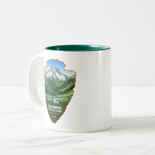 Olympic National Park Washington Arrowhead Zweifarbige Tasse (Vorderseite Links)