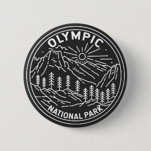 Olympic National Park Washington Monoline  Button