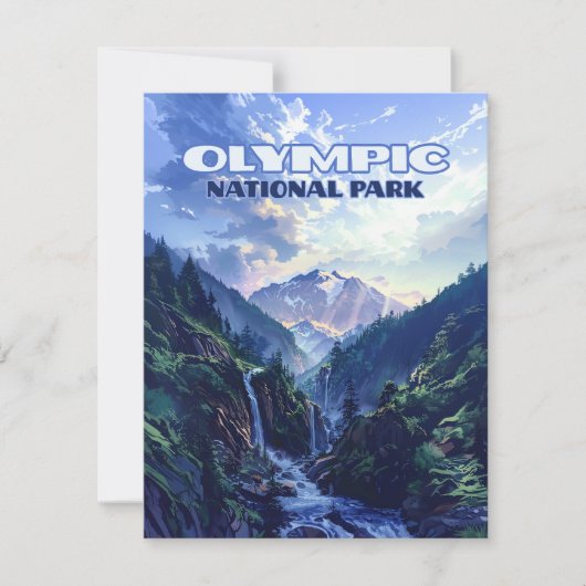Olympic National Park Washington Mountain Card (Vorderseite)