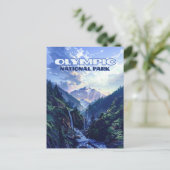 Olympic National Park Washington Mountains Vintag Postkarte (Stehend Vorderseite)