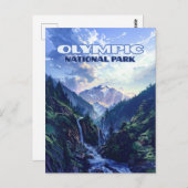Olympic National Park Washington Mountains Vintag Postkarte (Vorne/Hinten)