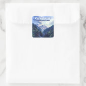 Olympic National Park Washington Mountains Vintag Quadratischer Aufkleber (Tasche)