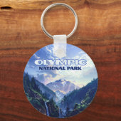 Olympic National Park Washington Mountains Vintag Schlüsselanhänger (Rückseite)