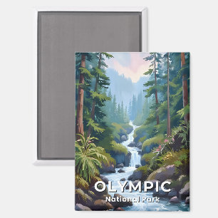 Olympic National Park   Washington Reise Kunst Magnet