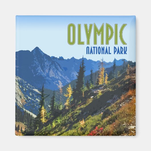 Olympic National Park Washington Staat Vintag Magnet (Vorne)