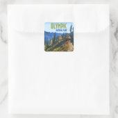Olympic National Park Washington Staat Vintag Quadratischer Aufkleber (Tasche)