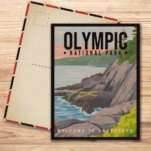 Olympic National Park Washington Vintag Souvenir Postkarte
