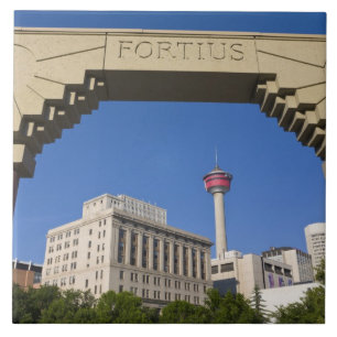Olympic Plaza und Calgary Tower, Alberta, Kanada Fliese