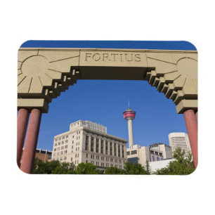 Olympic Plaza und Calgary Tower, Alberta, Kanada Magnet