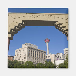 Olympic Plaza und Calgary Tower, Alberta, Kanada Magnet