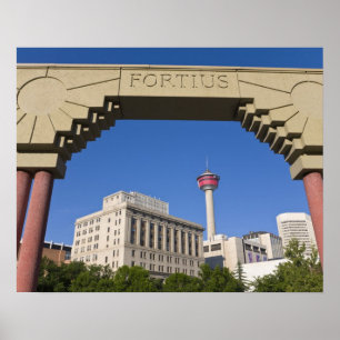 Olympic Plaza und Calgary Tower, Alberta, Kanada Poster