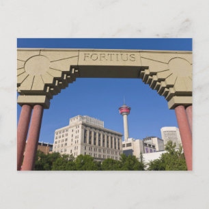 Olympic Plaza und Calgary Tower, Alberta, Kanada Postkarte
