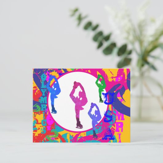 OLYMPIC SKATING  POSTKARTE (Stehend Vorderseite)