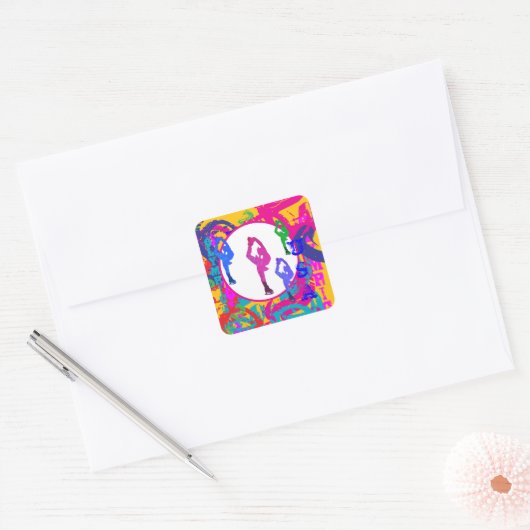 OLYMPIC SKATING  QUADRATISCHER AUFKLEBER (Umschlag)