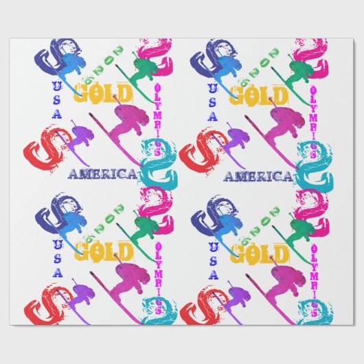 OLYMPIC SKIING GESCHENKPAPIER (Flach)