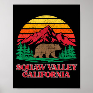 Olympic Valley Kalifornien Grizzlybär vintage Poster