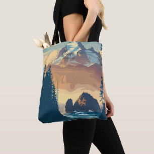 Olympic Washington Vintage Travel Illustration Tasche
