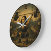 Olympic Weightlifter Funny Mona Lisa Große Wanduhr (Winkel)