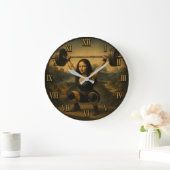 Olympic Weightlifter Funny Mona Lisa Große Wanduhr (Zuhause)