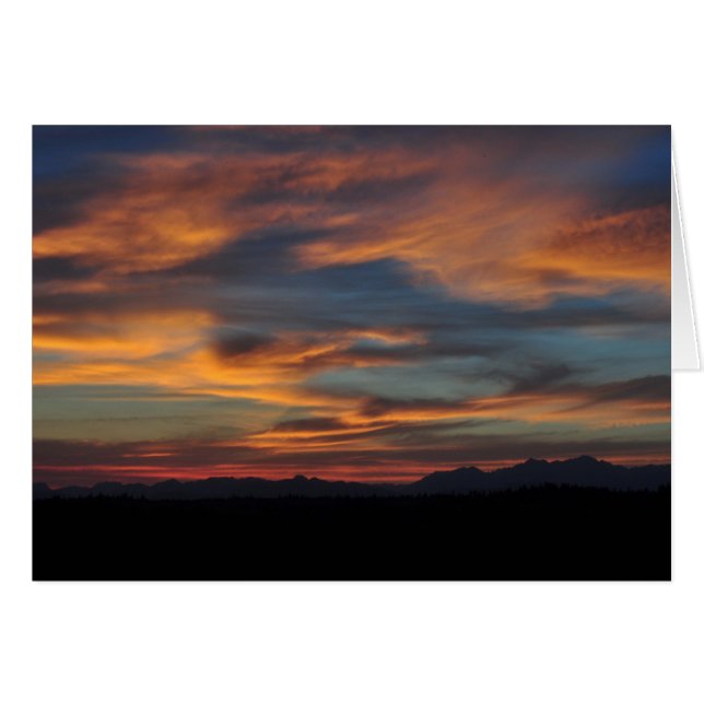 Olympische Berge bei Sonnenuntergang (Vorderseite (Horizontal))