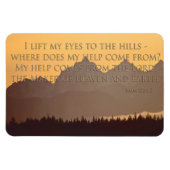 olympische Berge mit Psalm 121:1-2-Magnet Magnet (Horizontal)