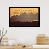 olympische Berge mit Psalm 121:1-2 Poster (Küche)