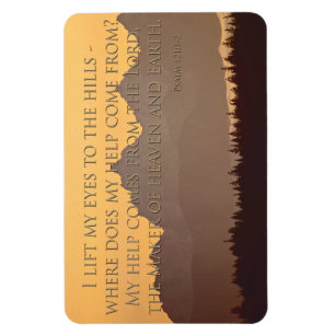 olympische Berge mit Psalm-121:1 - Magnet 2
