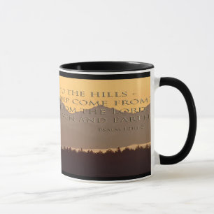 olympische Berge mit Psalm-121:1 - Tasse 2