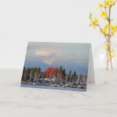 Olympische Berge + Swantown Marina-Framework Art Karte (Gelbe Blume)