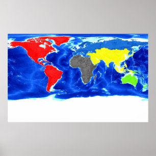 Olympische Farbe World Map Poster