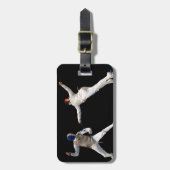 Olympische fechtende Laufleine und Abwehr Gepäckanhänger (Vorderseite vertikal)