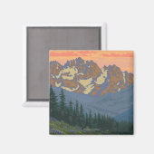 Olympische Halbinsel, Blume des Washingtoner Frühl Magnet (Vorderseite/Rückseite)