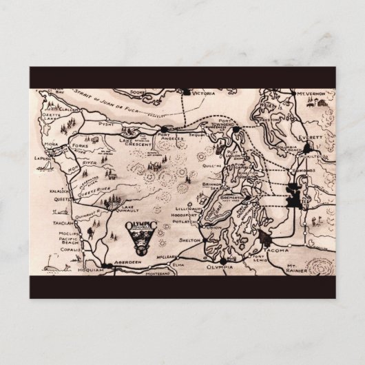 Olympische Halbinsel Karte (Vorderseite)