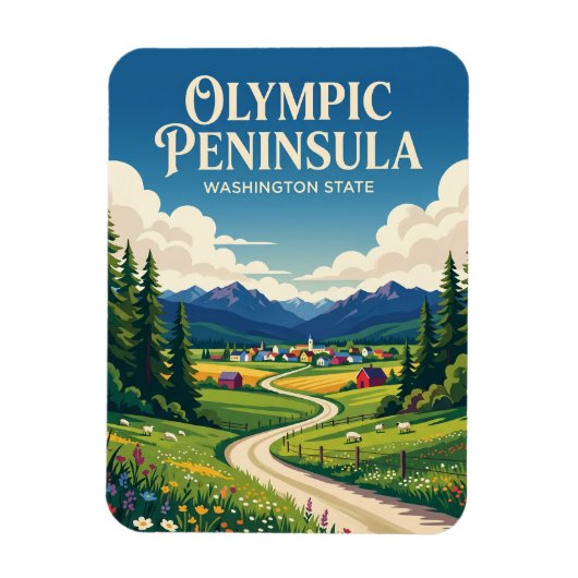 Olympische Halbinsel USA Magnet (Vertikal)