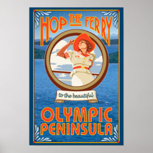 Olympische Halbinsel, WashingtonHop die Fähre Poster