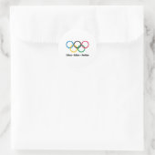 Olympische Rennen mit olympischem Slogan Runder Aufkleber (Tasche)