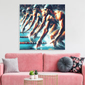 Olympische Spiele: Schwimmer bereit zum Start Leinwanddruck (Insitu (Wohnzimmer))