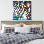 Olympische Spiele: Schwimmer bereit zum Start Leinwanddruck (Insitu (Schlafzimmer))