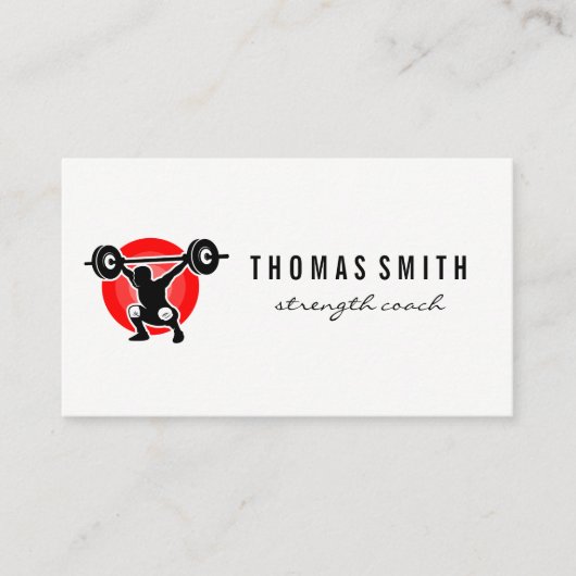 olympischer Lift | Logo für Gewichtsübungen Visitenkarte (Vorderseite)