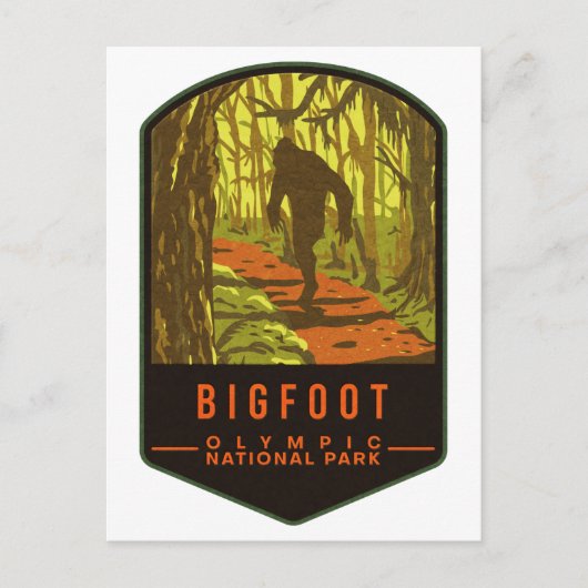 Olympischer Nationalpark Bigfoot Postkarte (Vorderseite)