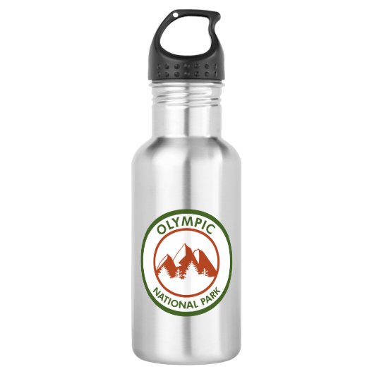 Olympischer Nationalpark Edelstahlflasche (Vorderseite)