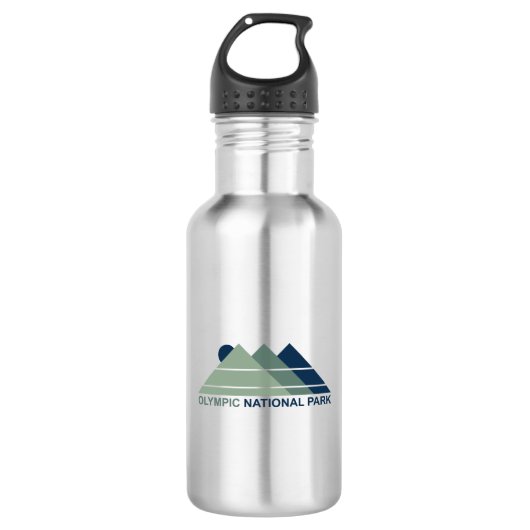 Olympischer Nationalpark Edelstahlflasche (Vorderseite)