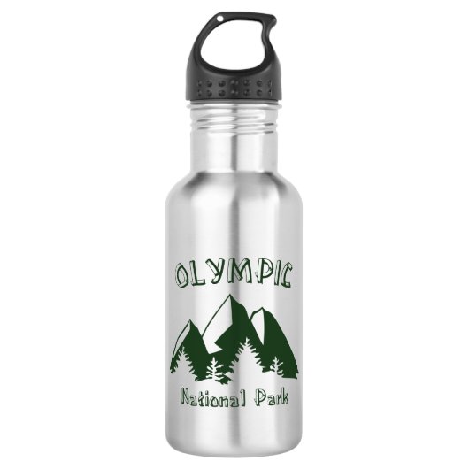 Olympischer Nationalpark Edelstahlflasche (Vorderseite)
