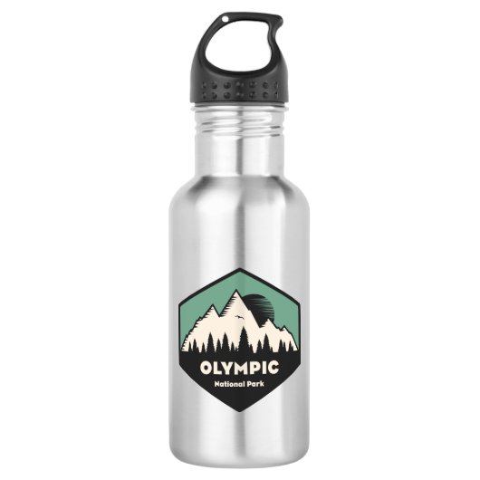 Olympischer Nationalpark Edelstahlflasche (Vorderseite)