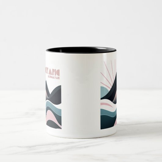 Olympischer Nationalpark: Farbenfrohe Hügel Zweifarbige Tasse (Mittel)