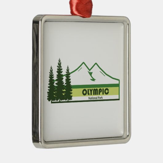Olympischer Nationalpark Grüne Streifen Ornament Aus Metall (Rechts)
