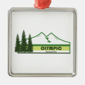 Olympischer Nationalpark Grüne Streifen Ornament Aus Metall (Vorne)