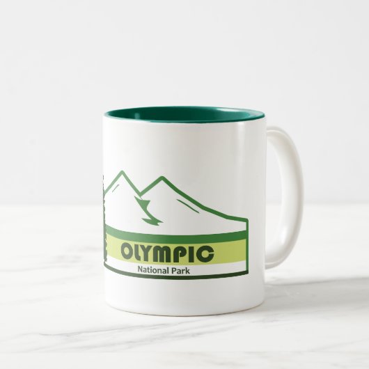 Olympischer Nationalpark Grüne Streifen Zweifarbige Tasse (VorderseiteRechts)